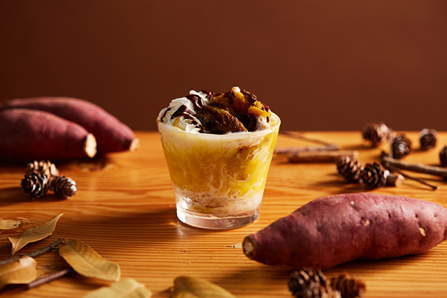 秋の味覚”安納芋”と果実酒で作った3種の大人のパフェ「ほろ酔い芋パフェ」が期間限定で登場！