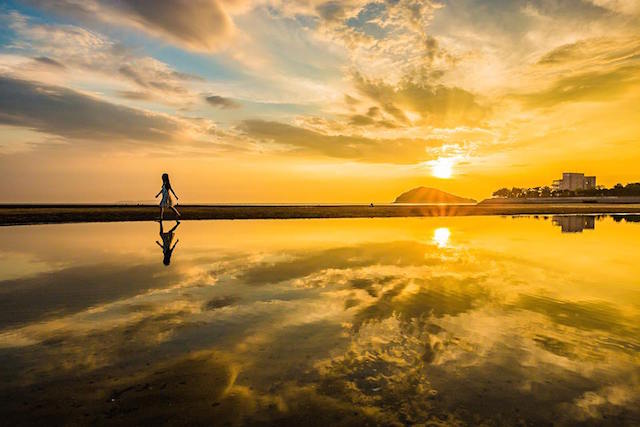 【天空の鏡】自分の心を映してみたい、香川県父母ヶ浜