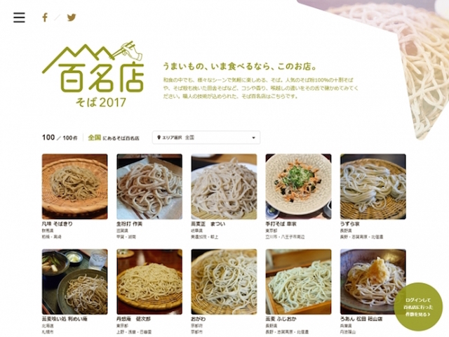 食べログが発表した「そばの東京名店46店」