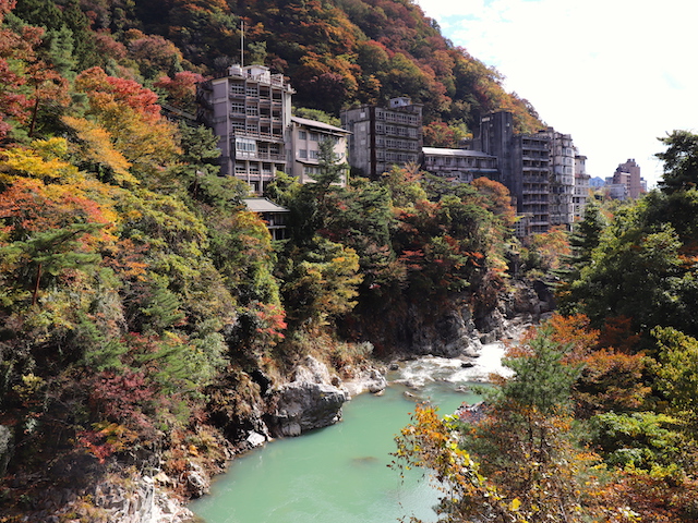 鬼怒川温泉　滝見橋からの眺め