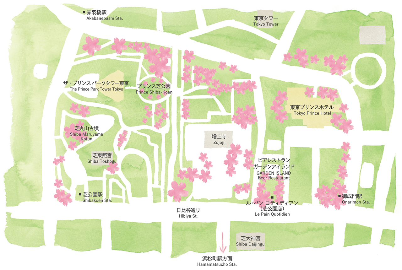 東京プリンスホテル「桜まつり2019」周辺マップ