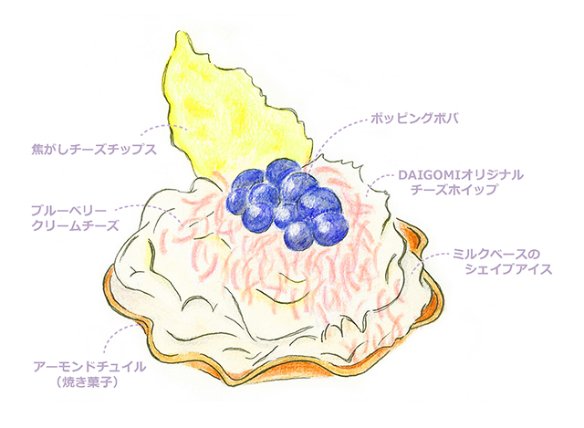 DAIGOMI BURGER (ダイゴミ バーガー)「チーズシェービングケーキ(ブルーベリー風味)」