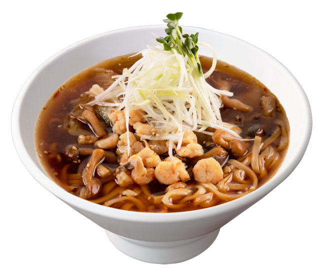 海老ときのこの台湾湯麺