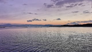 宮島へ向かう朝の船からの眺め