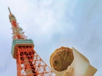 東京・神谷町「赤い月珈琲 東京」のたい焼きと東京タワー