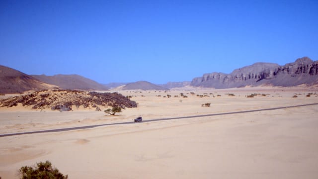 Roadway in the Algerian Sahara.