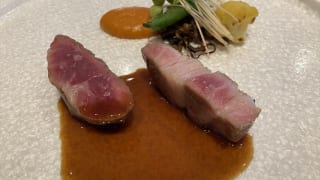 あか豚肩ロースのアサド、秋野菜