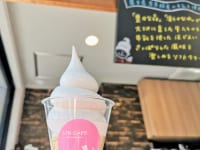 熊本県・下通り・熊本ソフトクリーム「LIB CAFE」看板とミルクパフェ