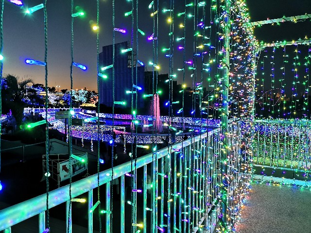 東京都稲城市・「よみうりランド」ジュエルミネーション　希望の輝き！～多様な光のシンフォニー～（2021年10月21日～2022年4月3日）光のカーテン