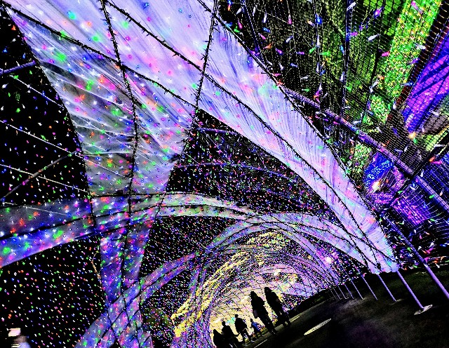 東京都稲城市・「よみうりランド」ジュエルミネーション　希望の輝き！～多様な光のシンフォニー～（2021年10月21日～2022年4月3日）クロッシング・ダイヤモンド・パサージュ2