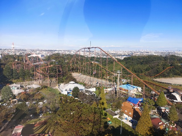 東京都稲城市・「よみうりランド」大観覧車からの園内の眺め