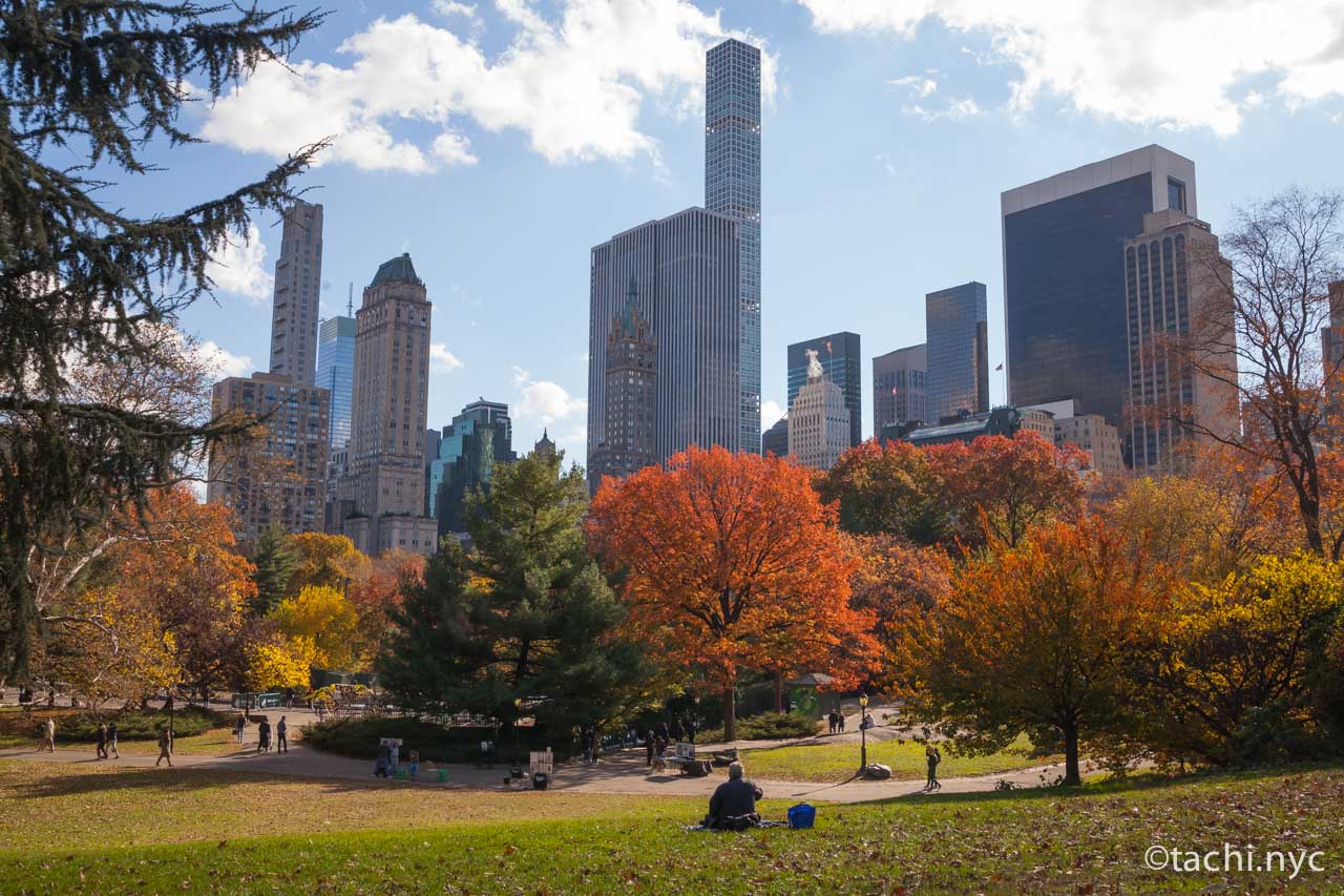 ニューヨーク市マンハッタン区セントラルパーク　紅葉時　2021年11月