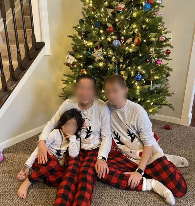 アメリカの家族写真のクリスマスカード