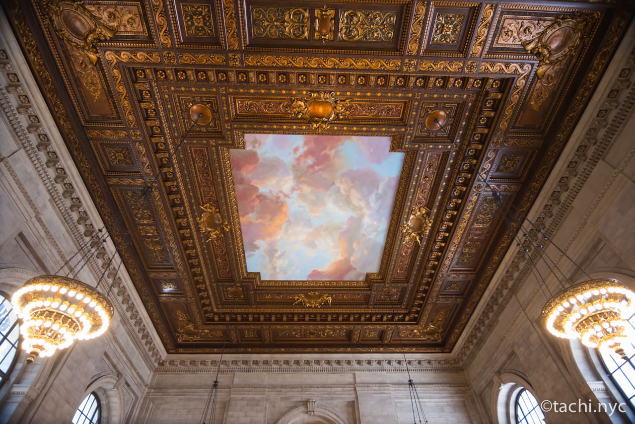 2017年5月16日　 ニューヨーク公共図書館　ローズ・メイン・リーディングルーム（Rose Main Reading Room）の天井画