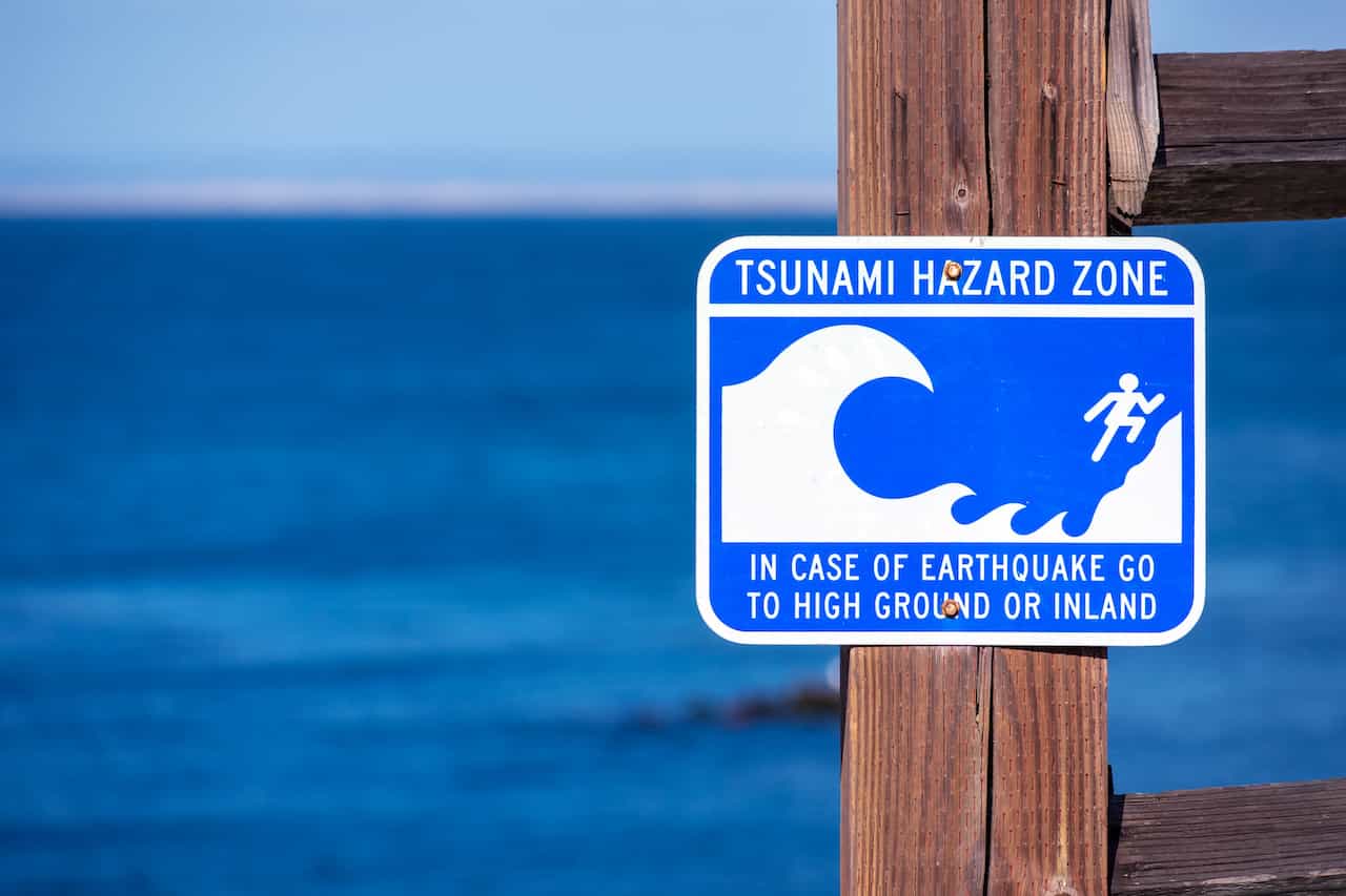 津波ハザードゾーンの標識