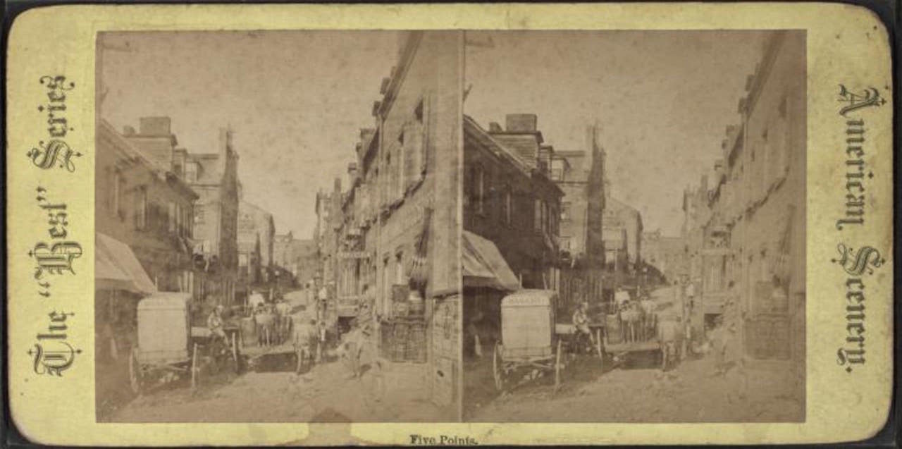 1865年当時　ファイブポイントと呼ばれる悪名高いスラム街