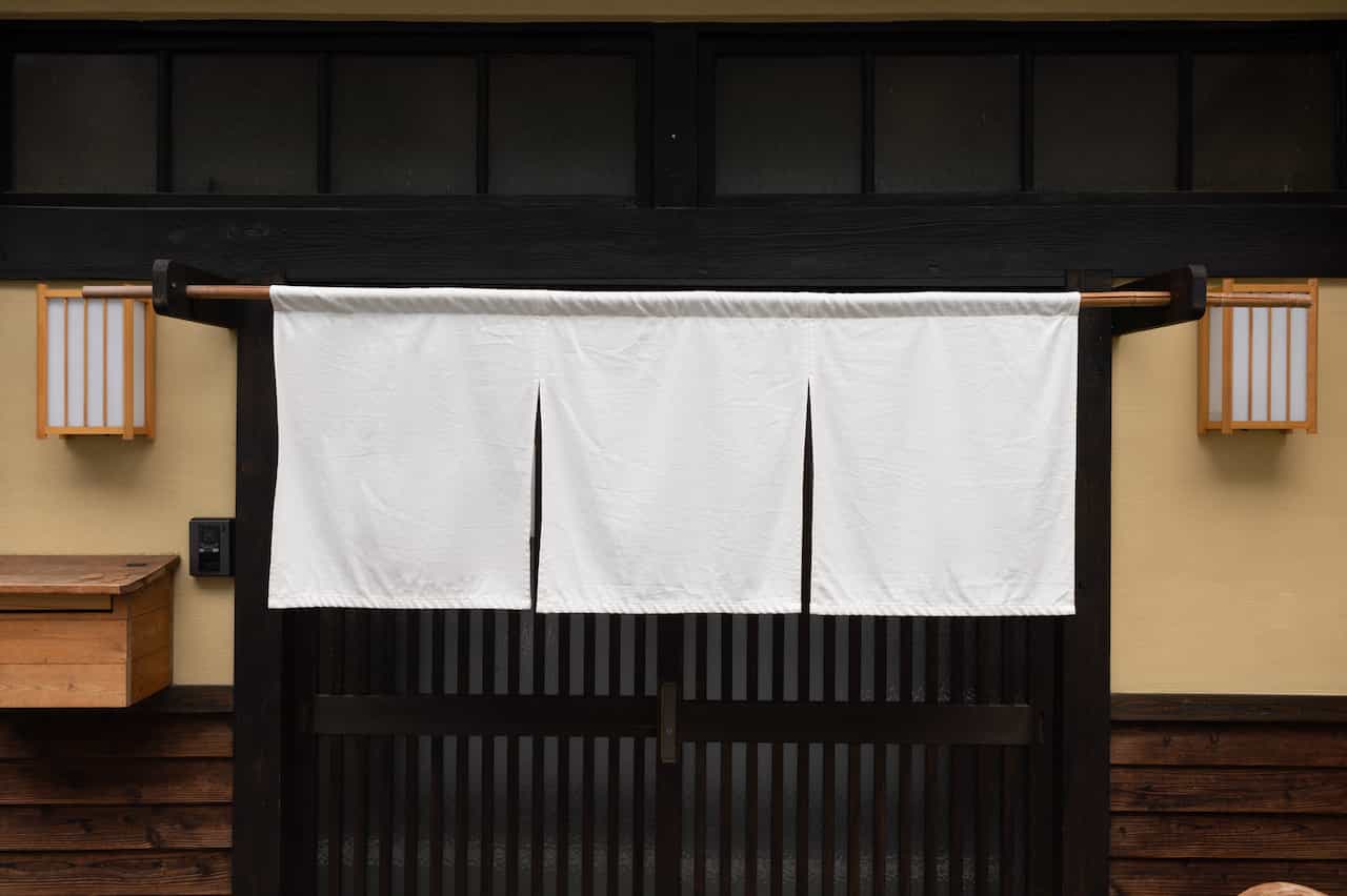 西日本の袋縫い仕立てののれん