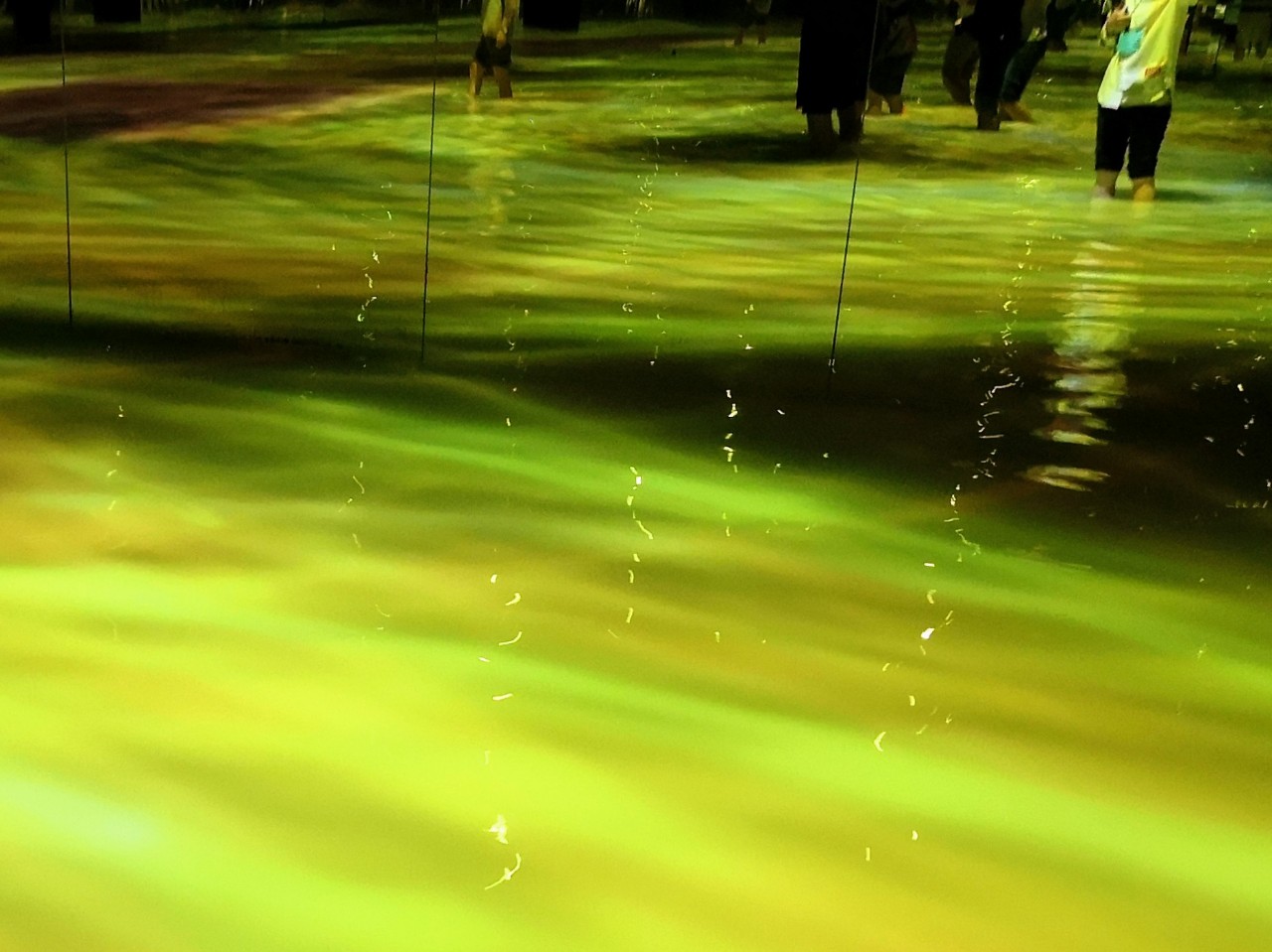 東京都江東区・「チームラボプラネッツ TOKYO DMM」、『人と共に踊る鯉によって描かれる水面のドローイング – Infinity』2