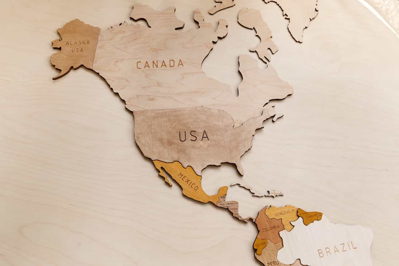 北米の地図イメージ