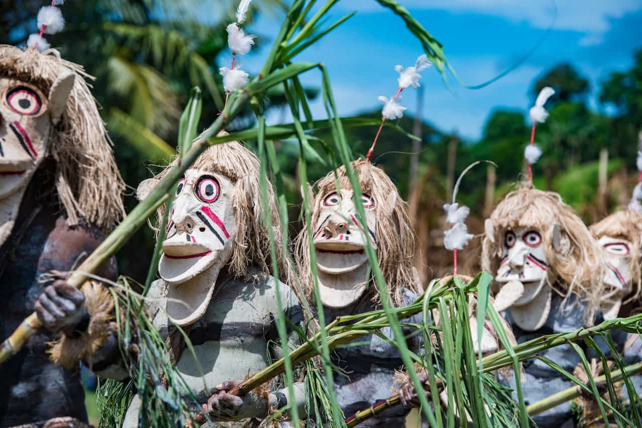 パプアニューギニアの祭りのマスク