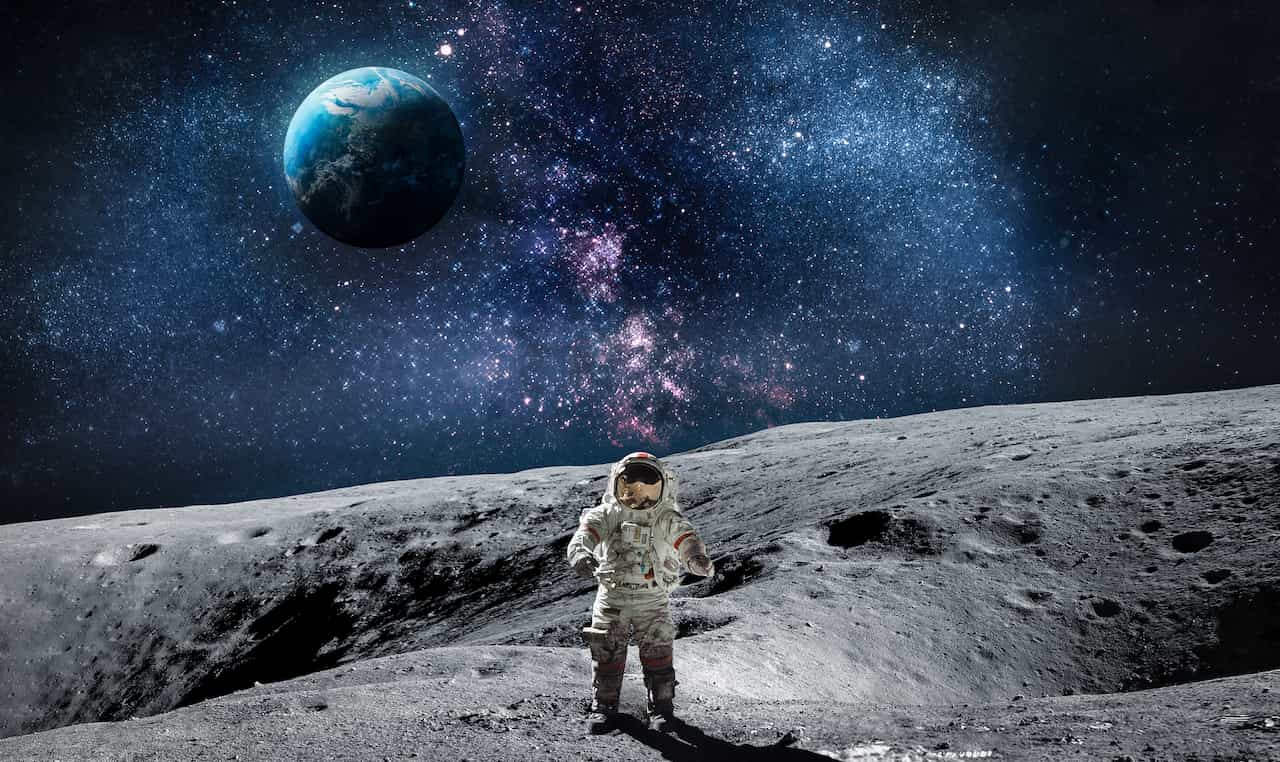 月に上陸する宇宙飛行士のイメージ