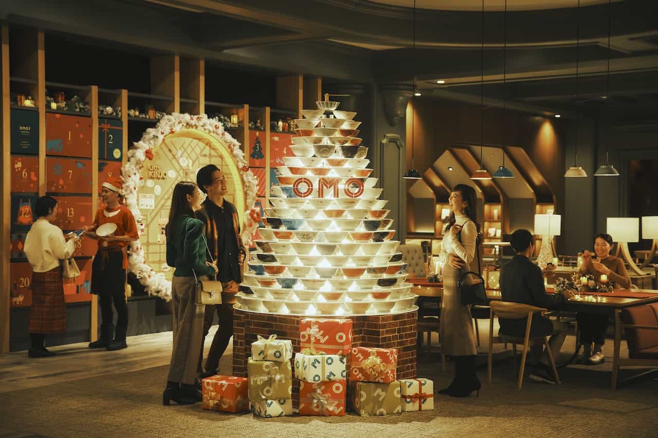 【OMO7旭川】ラーメンどんぶりクリスマスツリー