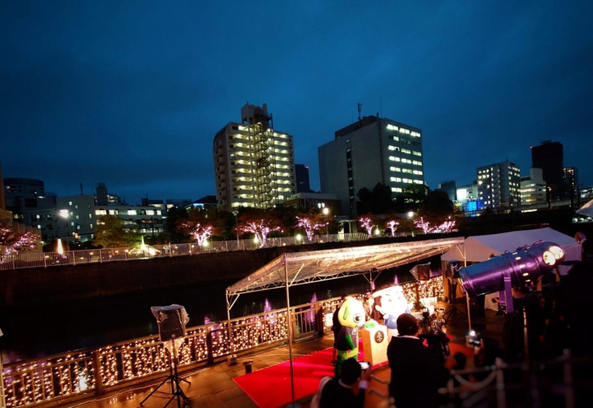 東京都品川区・「目黒川みんなのイルミネーション」点灯式3