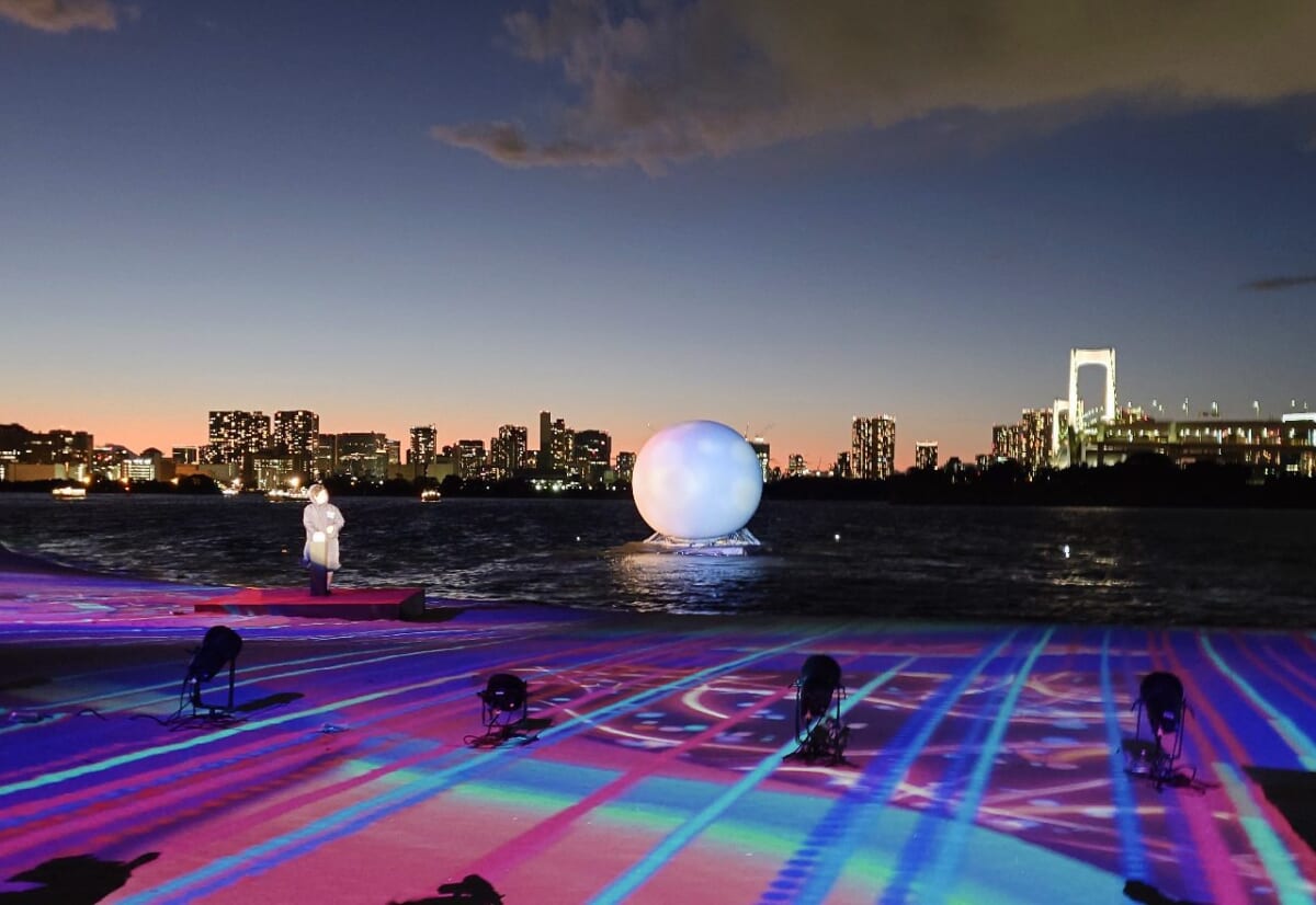 東京都港区・おだいばびーち（2023年、インタラクティブ ビーチアート プロジェクション「CONCORDIA」）初日オープニングセレモニー点灯式
