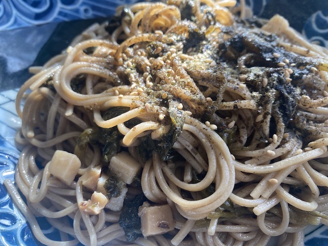 韓国　無印良品　お土産　コンドゥレエゴマ油マッククス 蕎麦冷麺 Buckwheat Noodles with Korean herb Perrilla oil　アップ