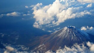 富士山頂の空撮
