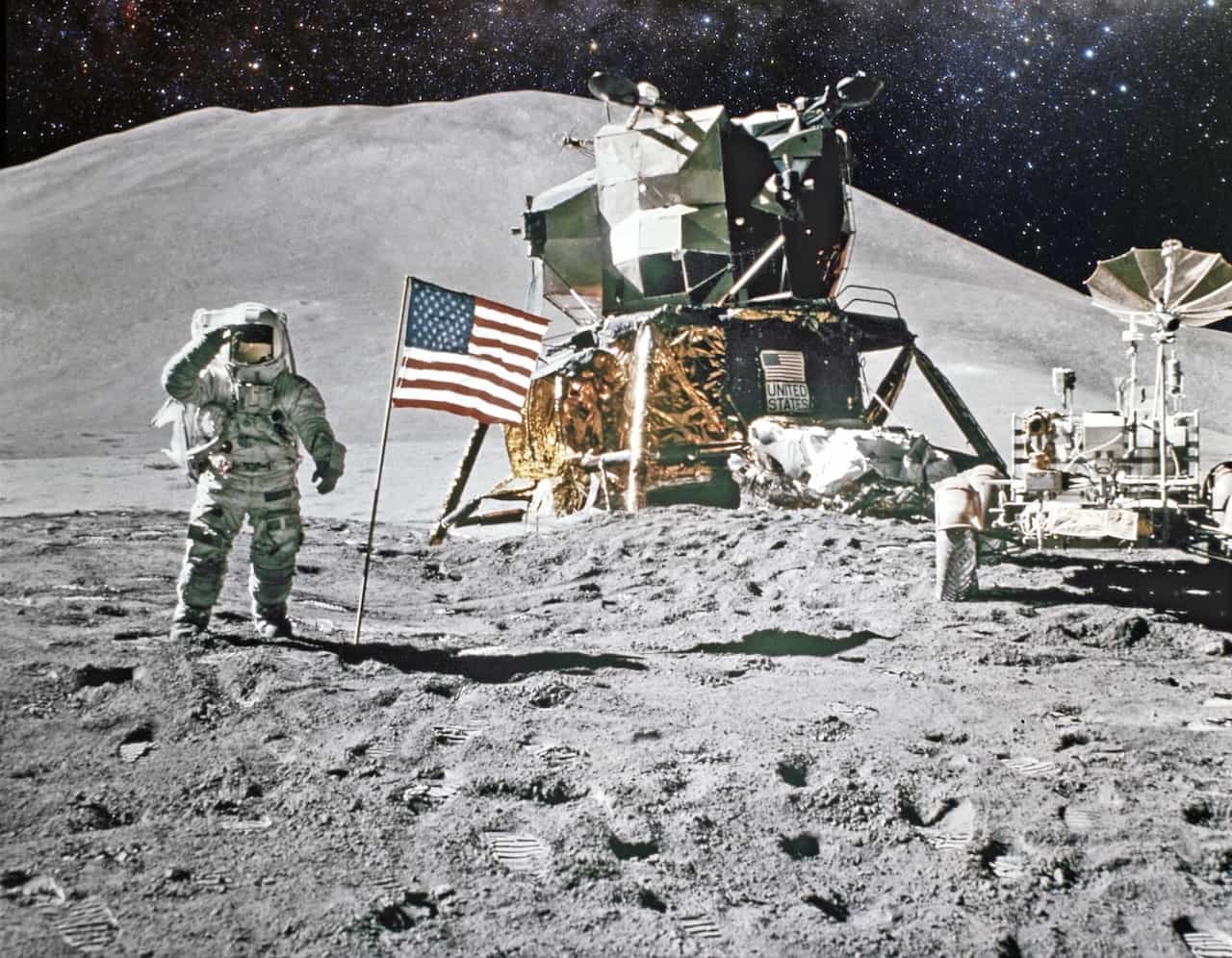 月に上陸した宇宙飛行士のイメージ