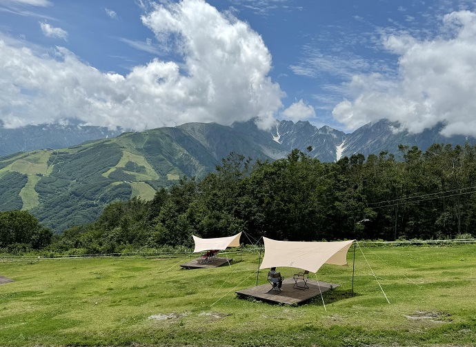 IWATAKE GREEN PARKから眺める白馬三山