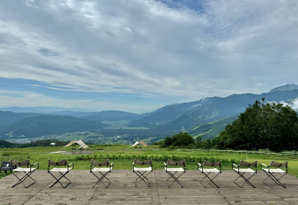 IWATAKE GREEN PARKから見た白馬村