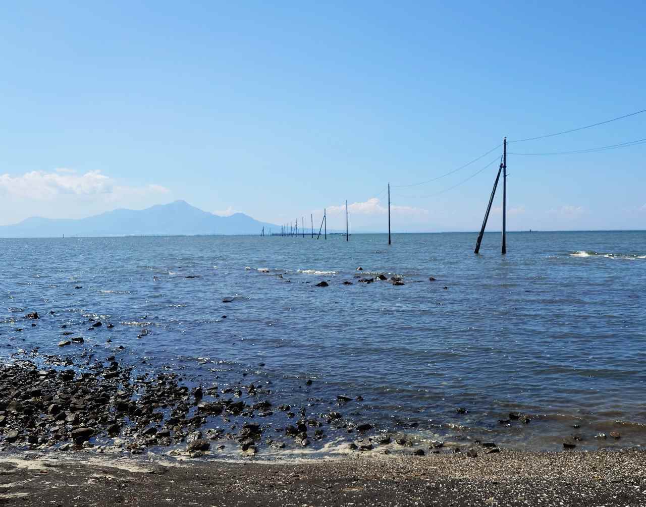 熊本県宇土市・住吉海岸公園「長部田海床路」2