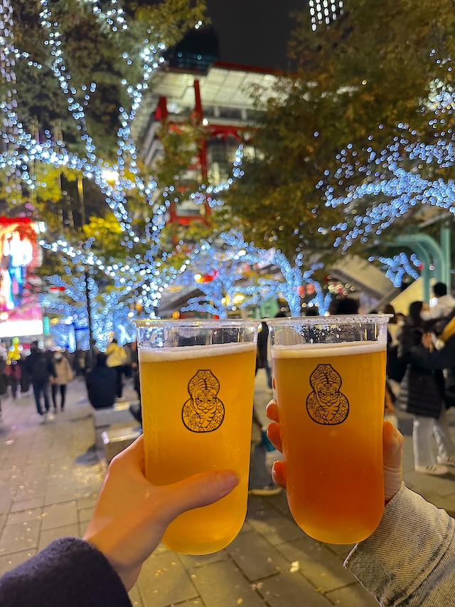 台湾　年越し　台北101 花火　ビール