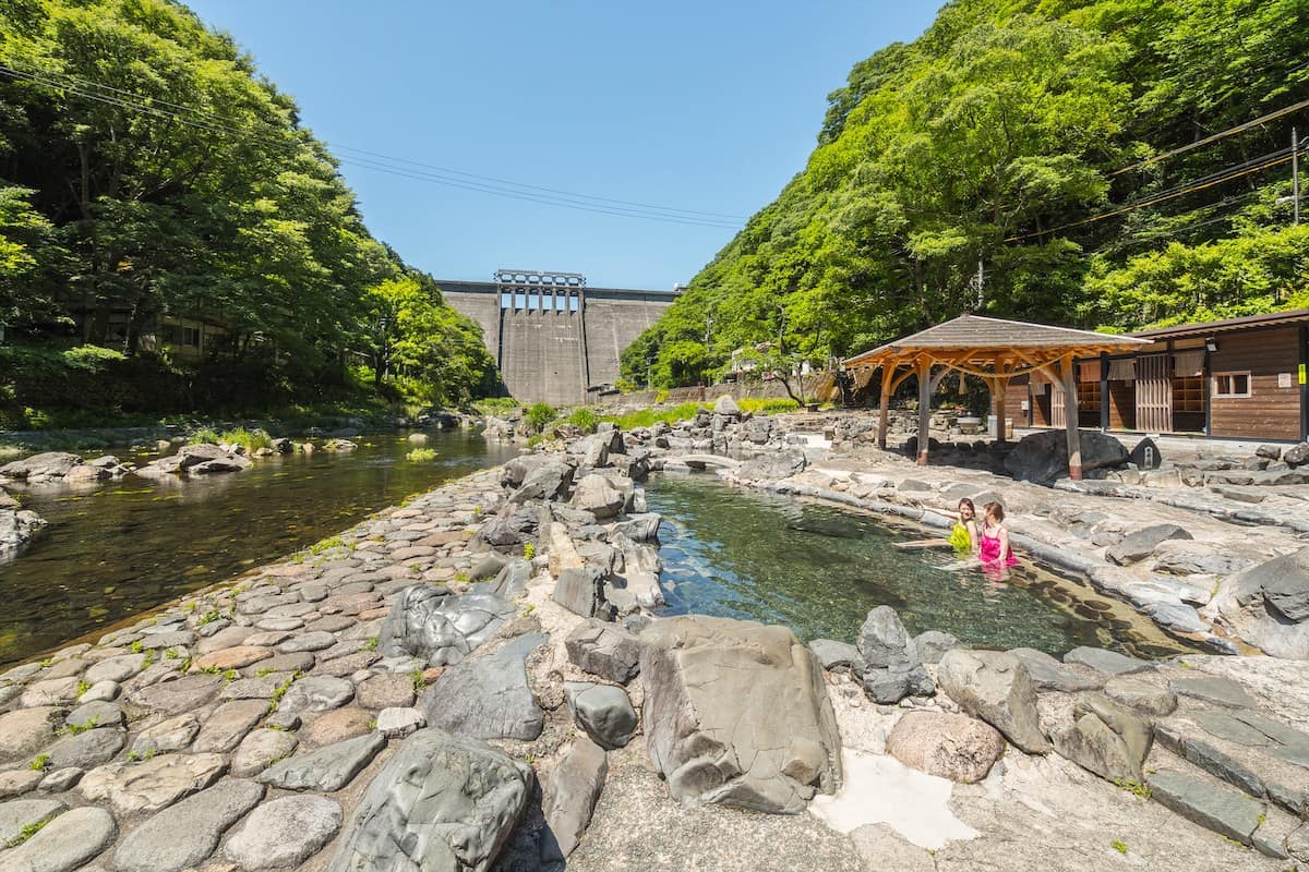 岡山県　湯原温泉　砂湯　混浴