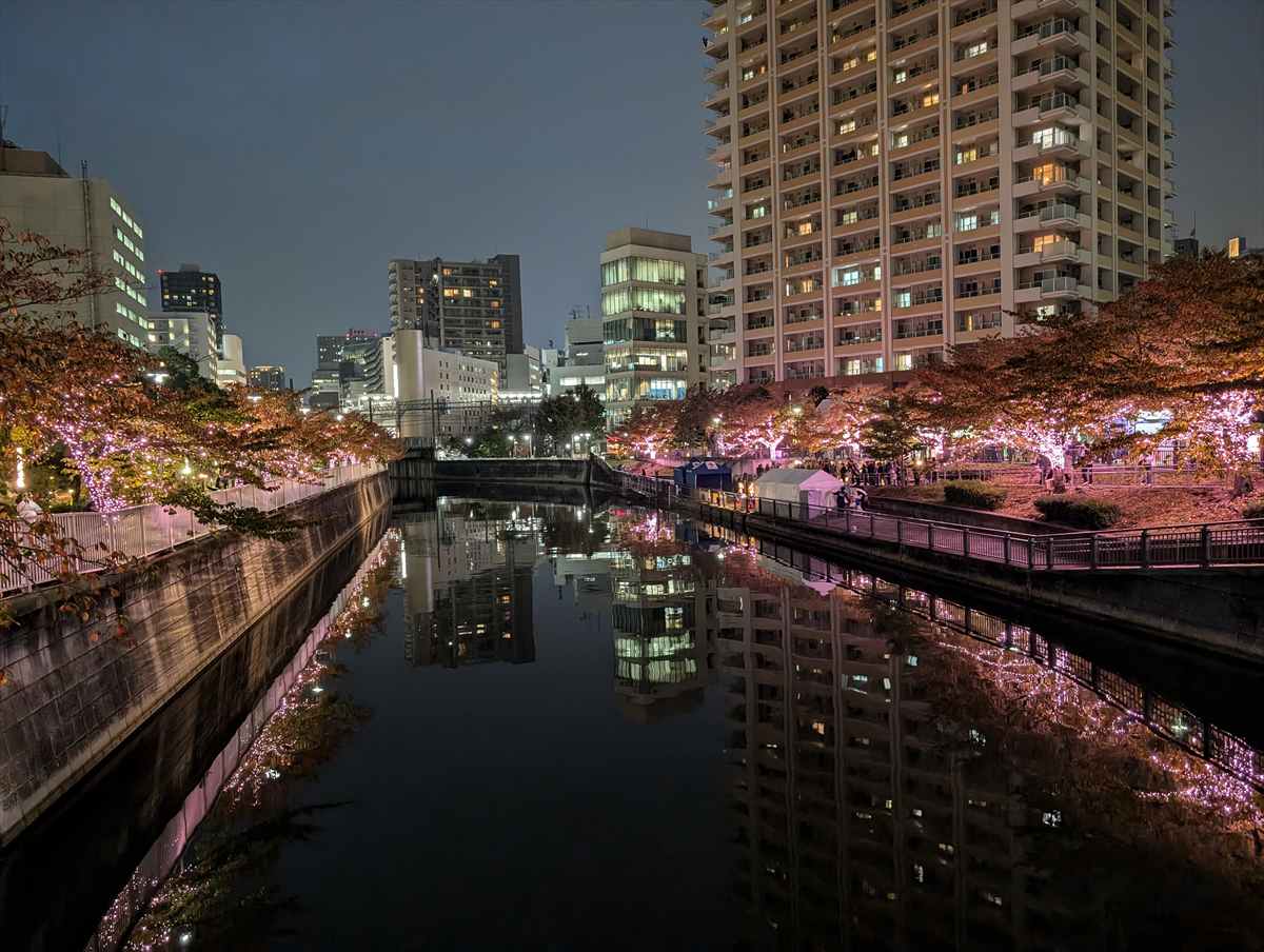 目黒川イルミネーション　夜景2