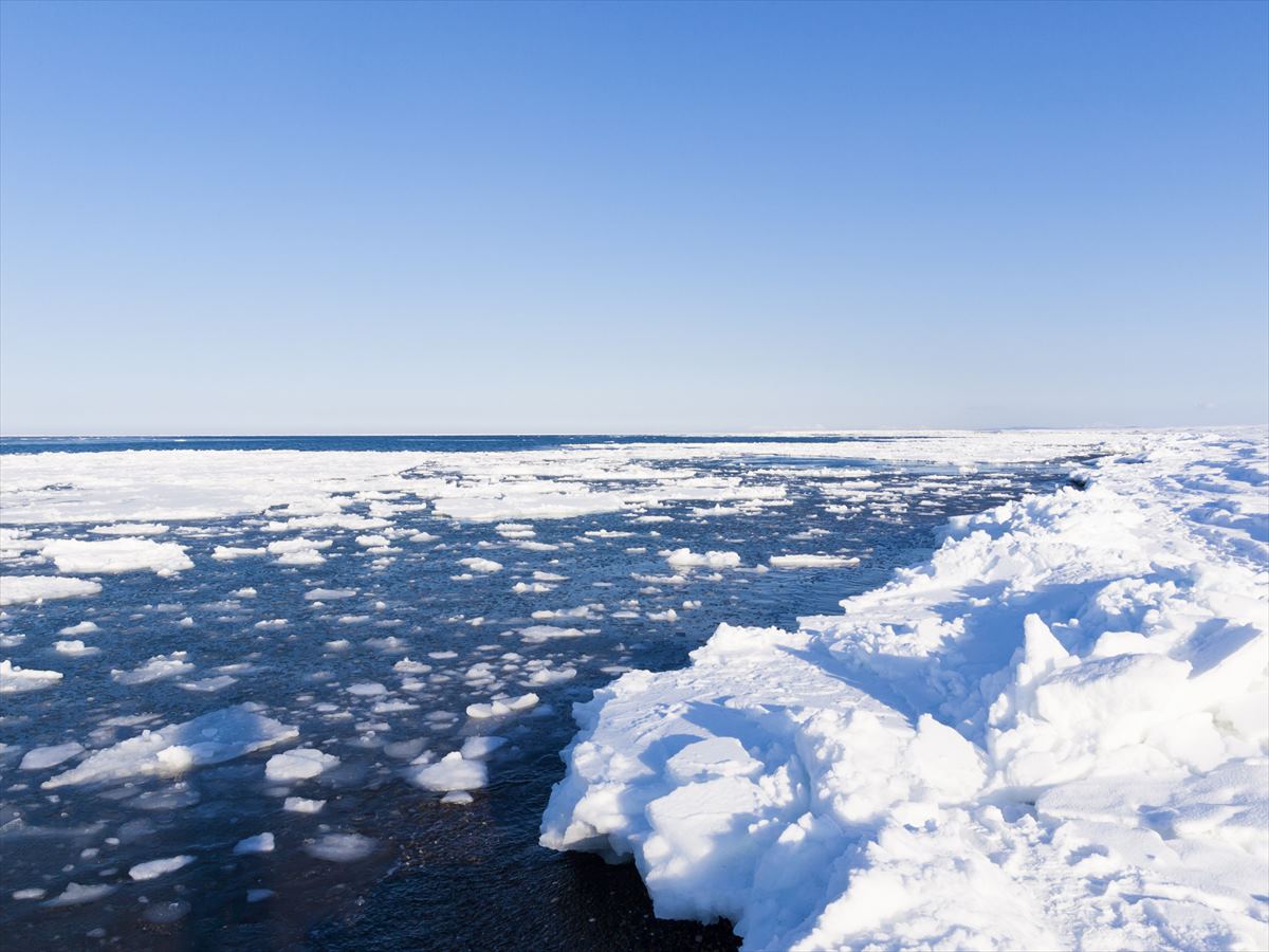 サロマ湖　流氷