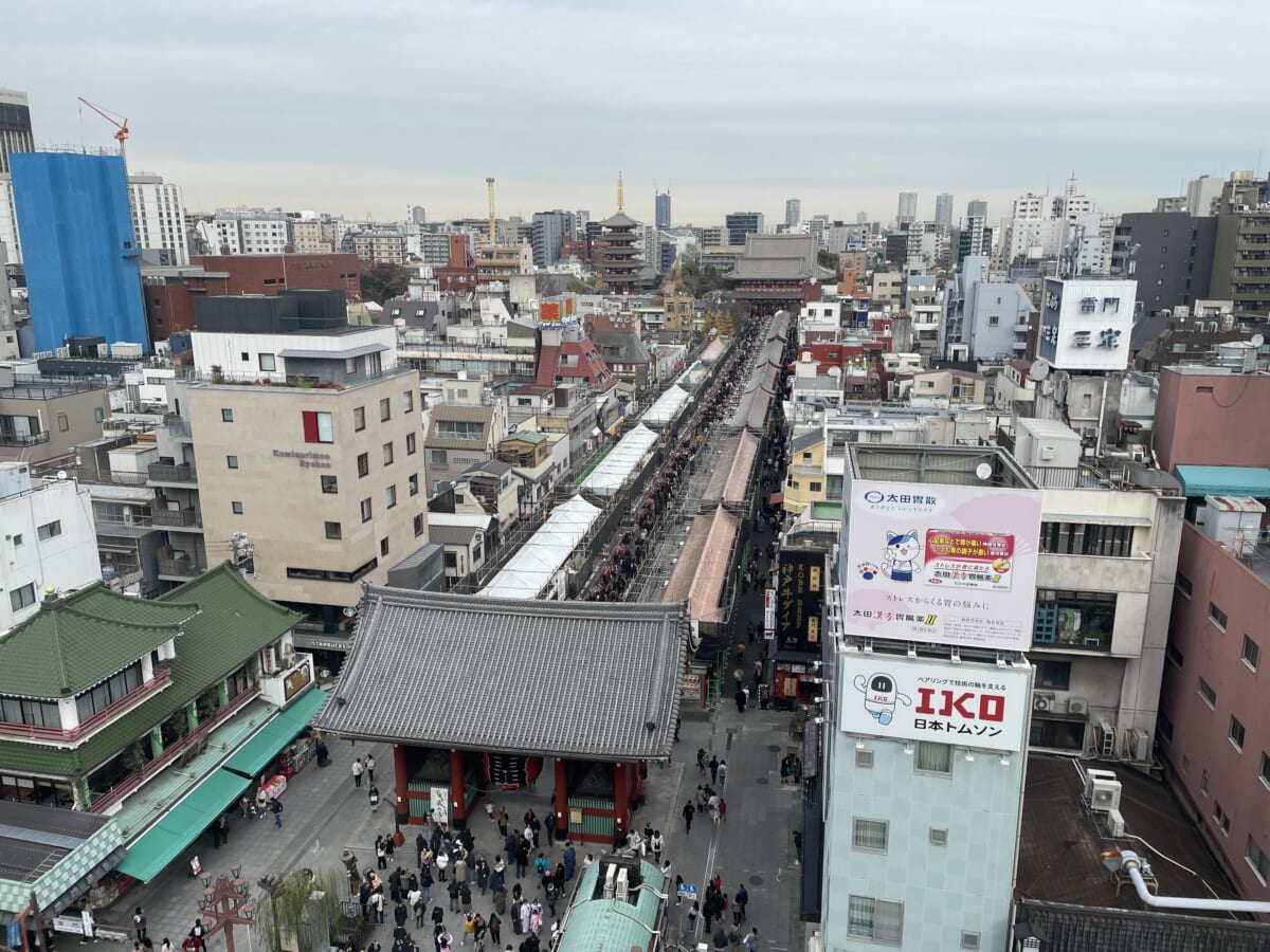 展望台から見える仲見世俯瞰