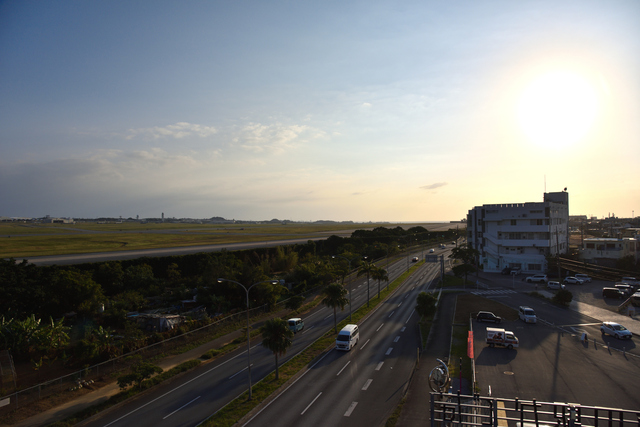 道の駅かでな展望所からの夕景