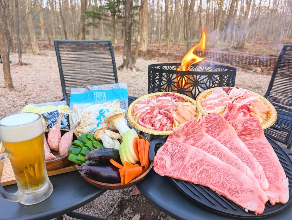 【日帰りOK！手ぶらで本格グランピングBBQ】那須高原和牛ステーキを満喫｜栃木県 グランピングカフェ＆BBQ “たき火”
