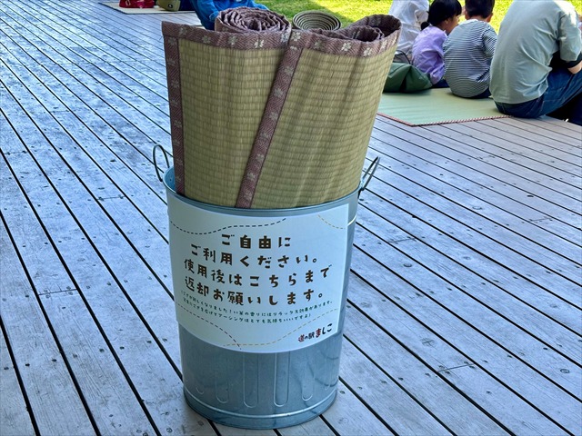 道の駅ましこ 芝生広場 ござ 接写