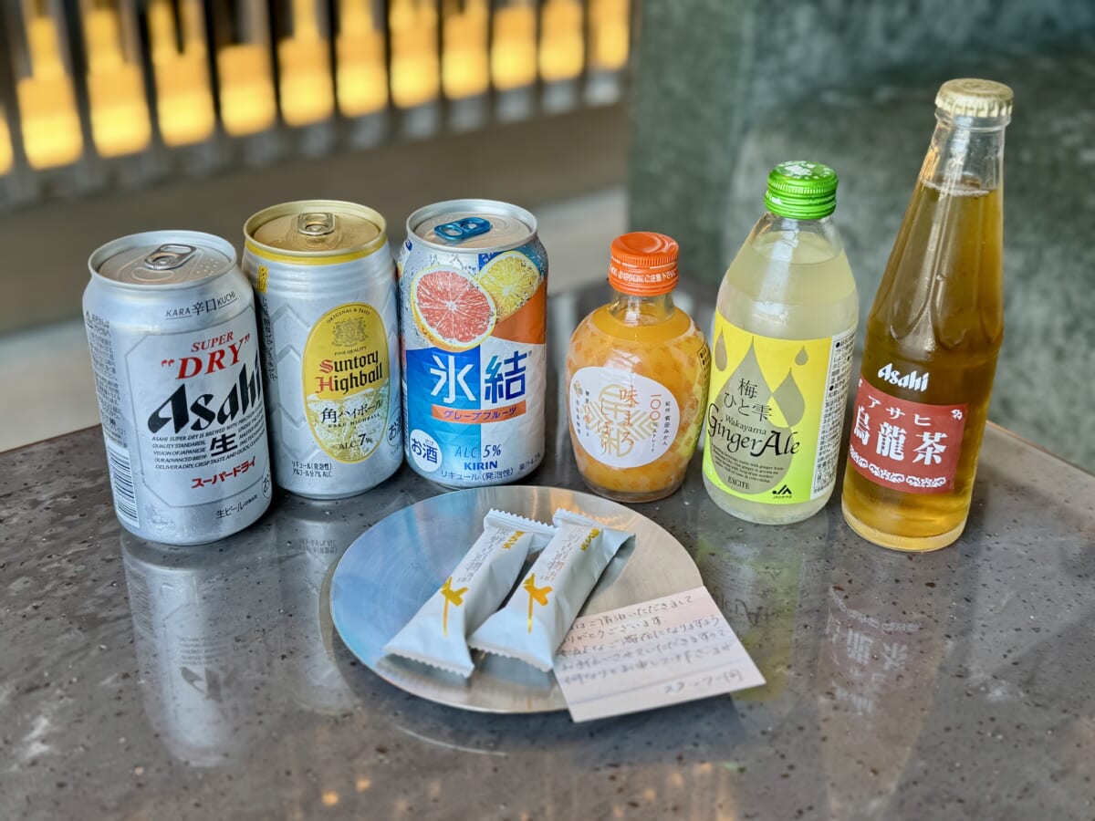 「FIVE SPRING RESORT THE SHIRAHAMA」部屋で飲めるドリンク一覧