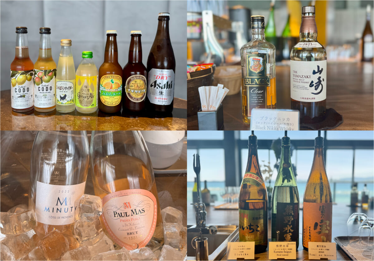 「FIVE SPRING RESORT THE SHIRAHAMA」ラウンジで飲めるアルコール例