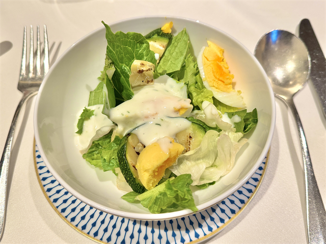 ブリタニアレストラン 夕食 ズッキーニのグリル