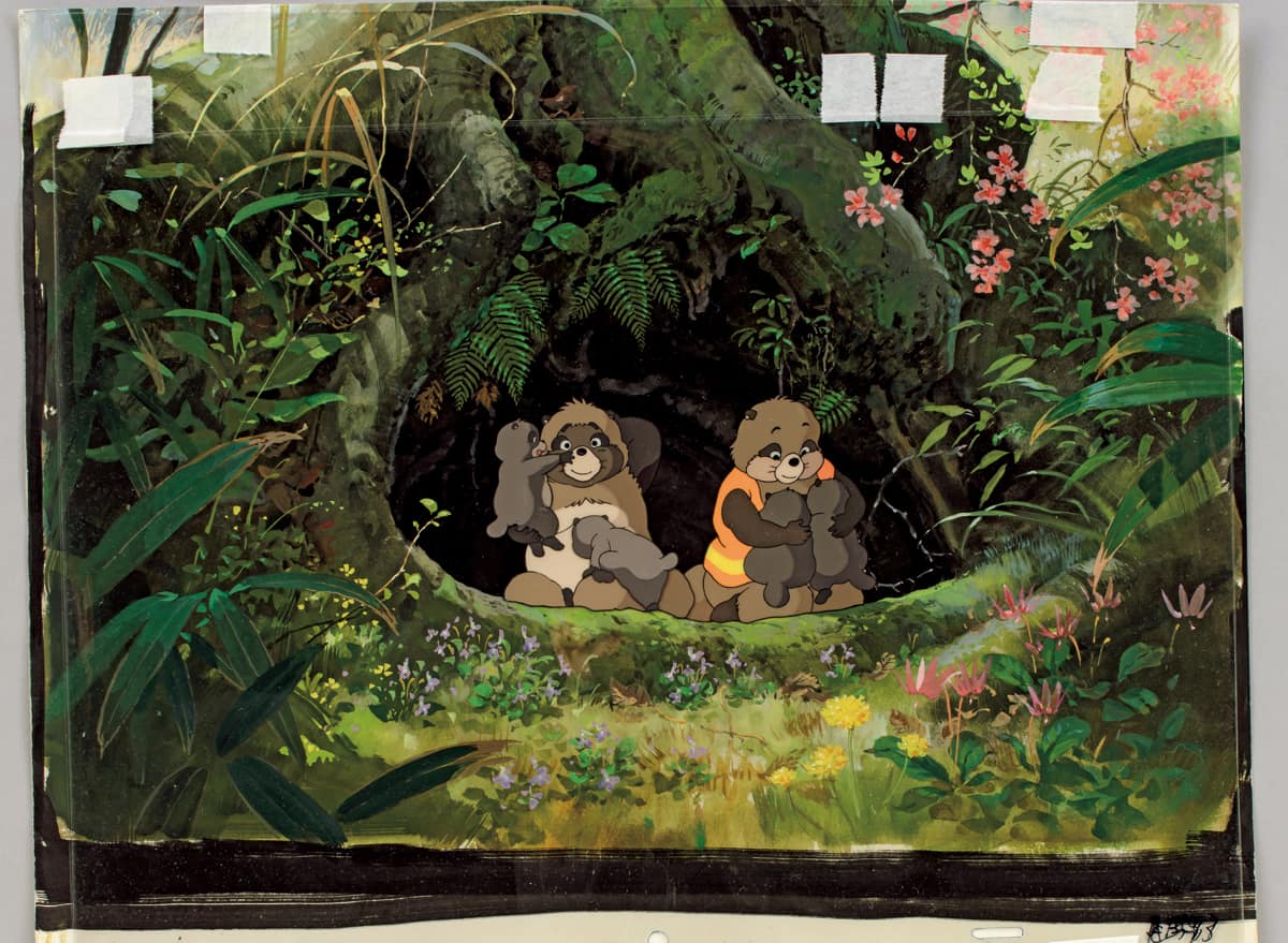 『平成狸合戦ぽんぽこ』セル画+背景画 ©1994Isao Takahata/Studio Ghibli, NH
