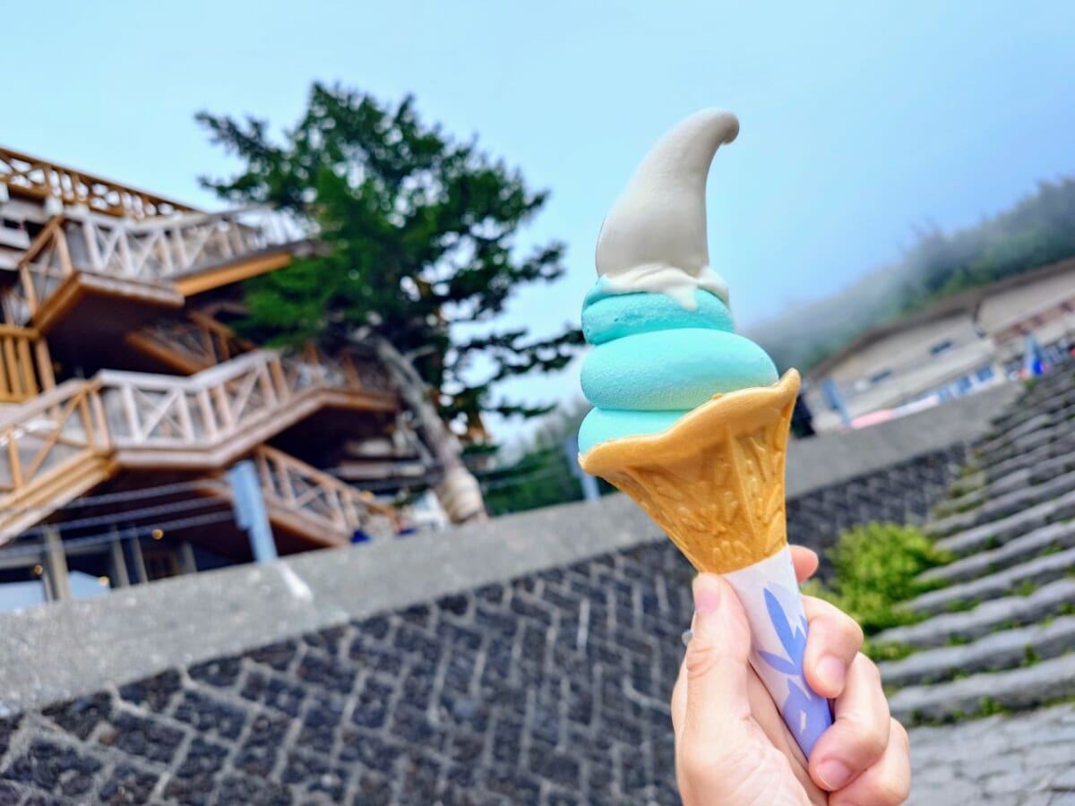 山梨県富士吉田市・富士山五合目、「富士山焙煎堂」富士山ソフトクリーム2