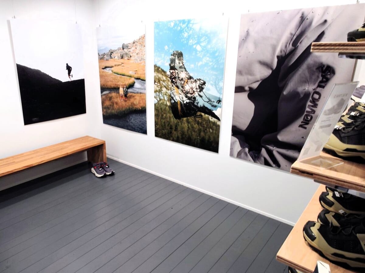 山梨県富士吉田市・「中ノ茶屋」サロモンのレンタルシューズコーナー
