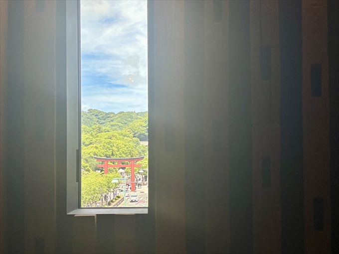 茶室の窓から見える