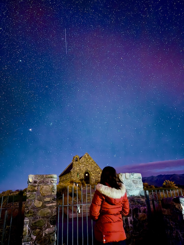 ニュージーランド　テカポ湖　星空　善き羊飼いの教会　絶景　防寒
